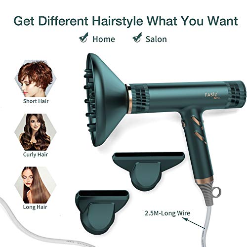 FASIZ Hair Dryers,Professional Ionic Salon Hair Blow Dryer, Light...