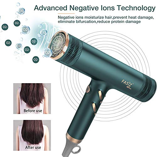 FASIZ Hair Dryers,Professional Ionic Salon Hair Blow Dryer, Light...