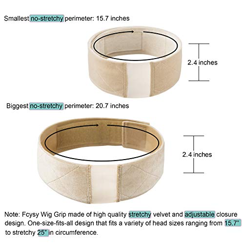 Adjustable Lace Wig Grip Band- No Slip Elastic Velvet Wig Grip He...