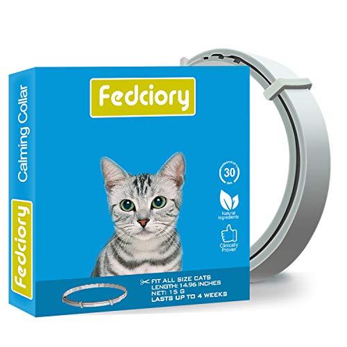 Fedciory Calming Collar for Cats, Adjustable Relieve Reduce Anxie...