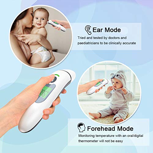 Touchless Forehead and Ear Thermometer for Fever, Exclusive Baby ...