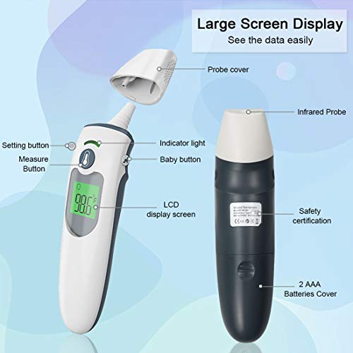 Touchless Infrared Forehead and Ear Temperature Monitors for Adul...