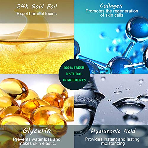 Under Eye Patches, 24K Gold Eye Mask, 60PCS Eye Gel Pads With Col...