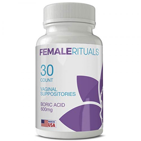Female Rituals Boric Acid Suppositories 600 mg - Vaginal Pills fo...