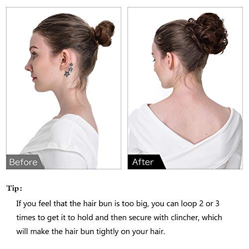 FESHFEN Hair Bun Extensions Messy Curly Hair Scrunchies Hairpiece...
