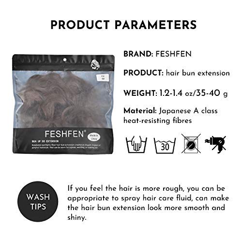 FESHFEN Hair Bun Extensions Messy Curly Hair Scrunchies Hairpiece...