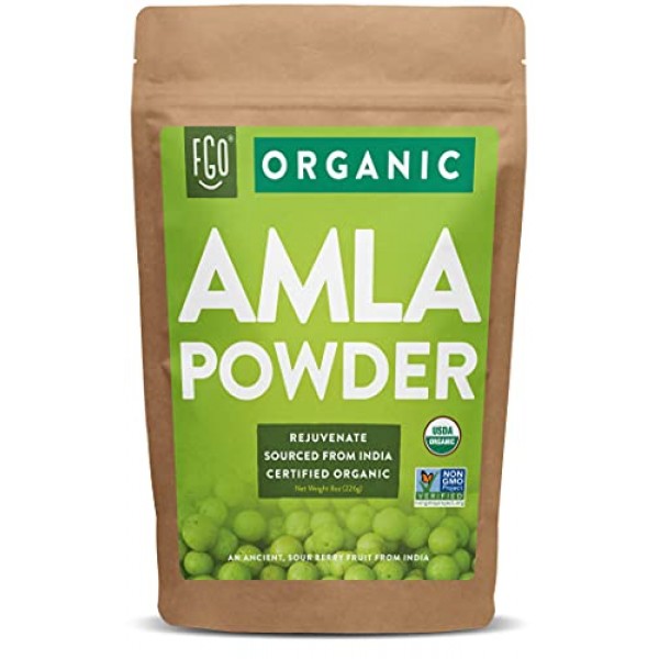 Organic Amla Powder Amalaki | 8oz Resealable Kraft Bag | 100% R...