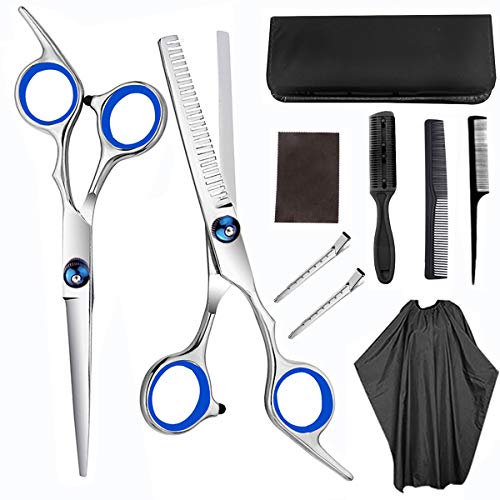 Hair Cutting Scissors Set, 10Pcs Haircut Shears Kit with Cutting ...