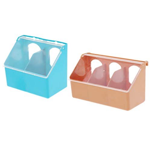 Bird Food Feeding Dish Feeder Bowl Water Drinking Square Cup Hold...
