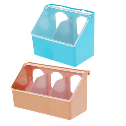 Bird Food Feeding Dish Feeder Bowl Water Drinking Square Cup Hold...