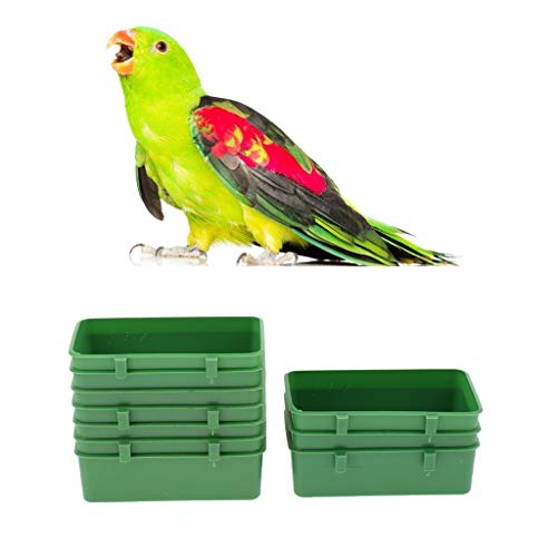 Count 10 Food Water Bowl Bird Cage Feeding Dish Plastic Feeder fo...