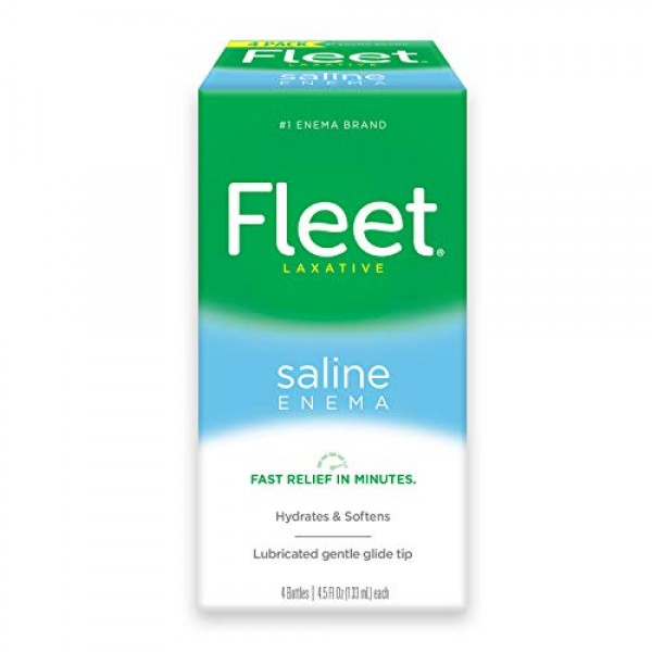 Fleet Laxative Saline Enema for Adult Constipation, 4.5 fl oz, 4 ...