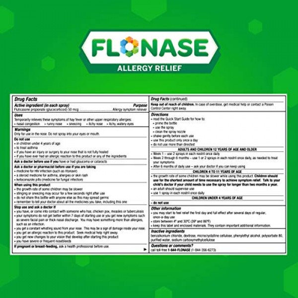 ---Flonase Allergy Relief Nasal Spray, 24 Hour Non Drowsy Allergy...