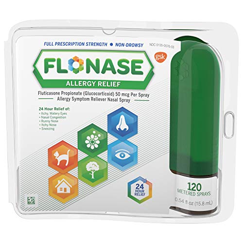 Flonase Allergy Relief Nasal Spray, 24 Hour Non Drowsy Allergy Me...