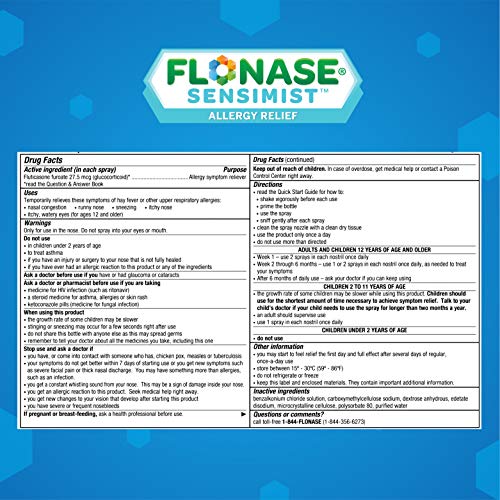 Flonase Sensimist Allergy Relief Gentle Mist Scent, 0.20 Fl Oz