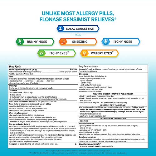 Flonase Sensimist Allergy Relief Nasal Spray, 240 Count 2 bottles...