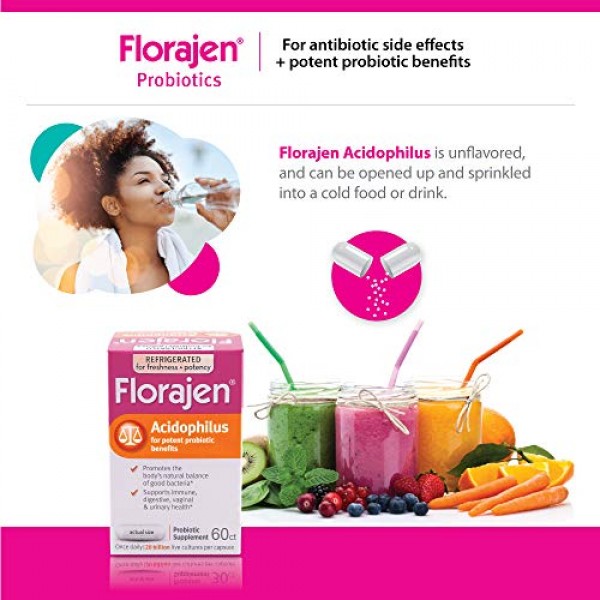Florajen Acidophilus High Potency Refrigerated Probiotics | Suppo...
