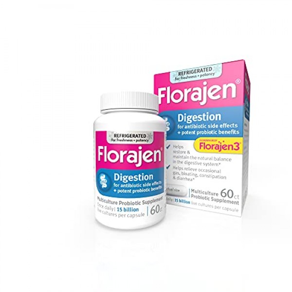 Florajen3 Digestion High Potency Refrigerated Probiotics | Restor...