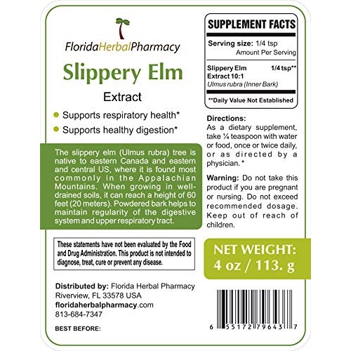 Florida Herbal Pharmacy, Slippery Elm Bark Ulmus rubra Extract ...
