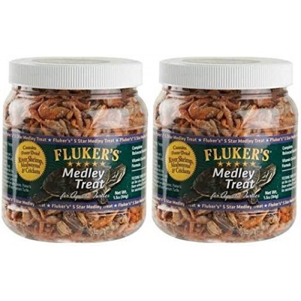 2 Pack Fluker Labs Aquatic Turtle Medley Treat Food, 1.5-Ounce ...