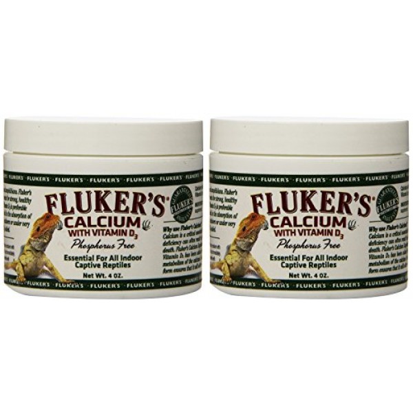 2 Pack Flukers Calcium Reptile Supplement with Added Vitamin D...