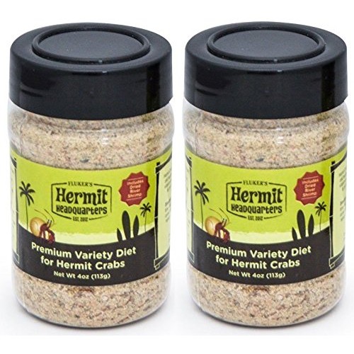 Flukers 2 Pack Variety Diet - Food for Hermit Crabs, 4-Ounce