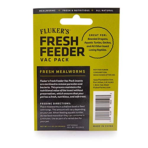 Flukers Fresh Feeder Vac Pack Reptile Food Mealworms 0.7oz