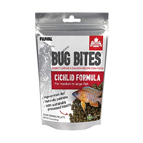 Fluval Bug Bites Cichlid Fish Food, Pellets for Medium to Large S...