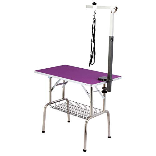 Flying Pig Purple Dog Grooming Table w/Super Tough Grooming Arm -...