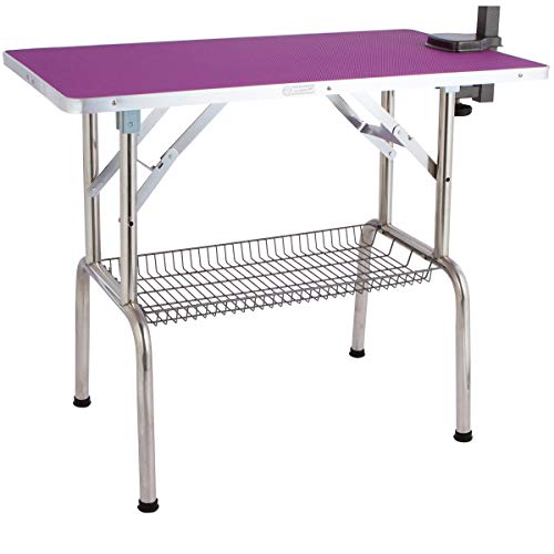 Flying Pig Purple Dog Grooming Table w/Super Tough Grooming Arm -...
