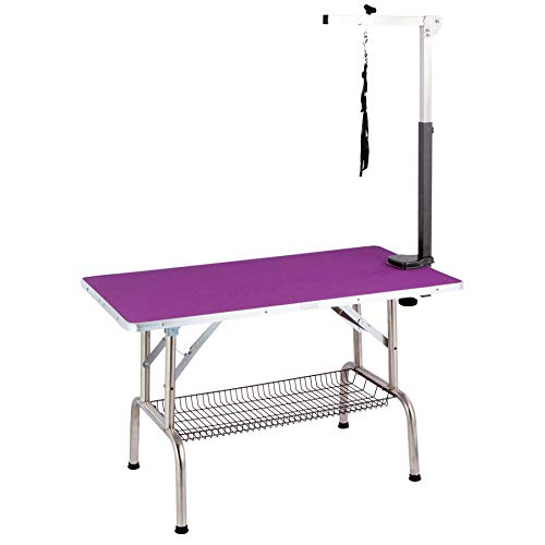 Flying Pig Purple Dog Grooming Table w/Super Tough Grooming Arm -...