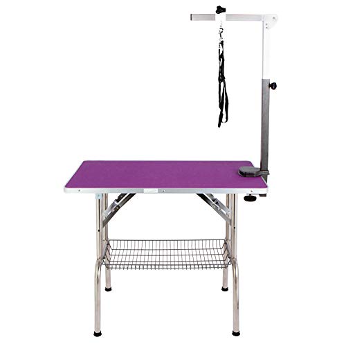 Flying Pig Purple Dog Grooming Table w/Super Tough Grooming Arm -...
