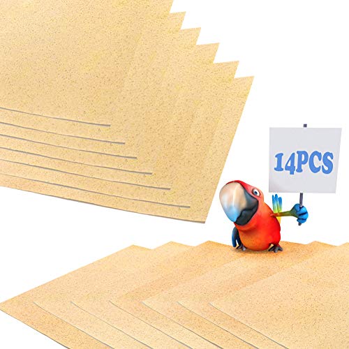 FLYING TIGER 14 PCS Gravel Paper for Bird cage, Bird cage Liner P...