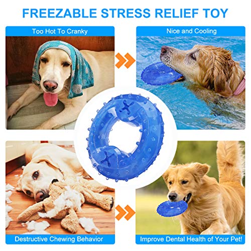 FOCUSPET Dog Chew Toys Cooling Freeze Puppy Teething Rings Arctic...