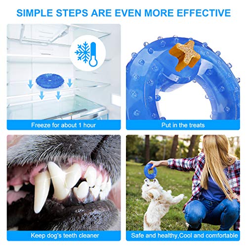 FOCUSPET Dog Chew Toys Cooling Freeze Puppy Teething Rings Arctic...