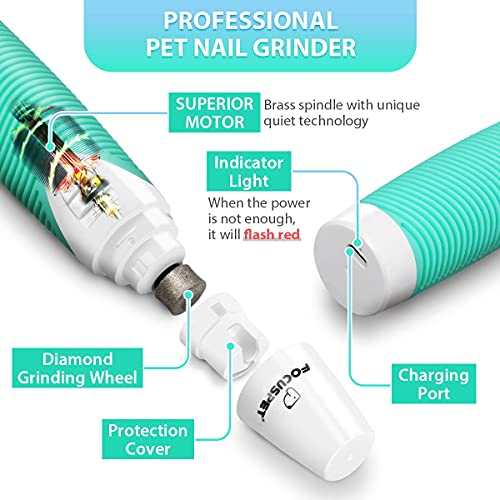FOCUSPET Dog Nail Grinder, Pet Nail Clipper Nail Trimmer for Smal...