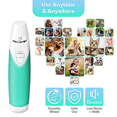 FOCUSPET Dog Nail Grinder, Pet Nail Clipper Nail Trimmer for Smal...