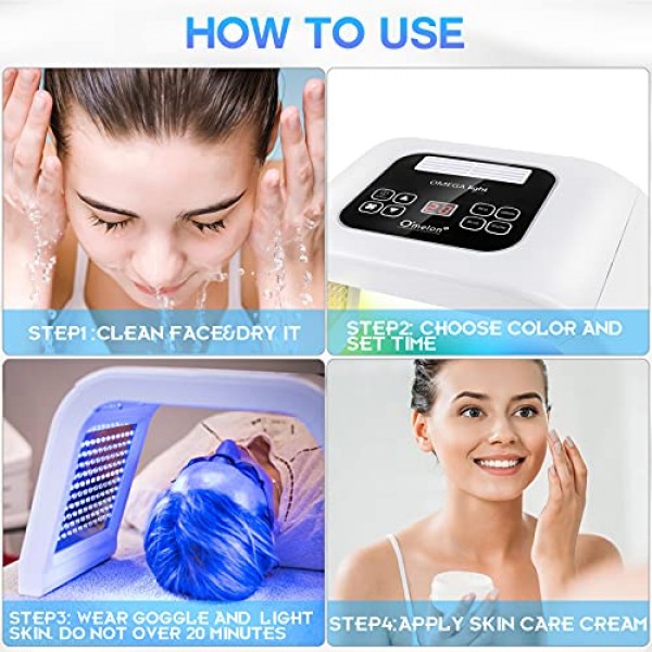 7 Color LED Face Light Therapy, P-DT Photon Facial Body Skin Care...