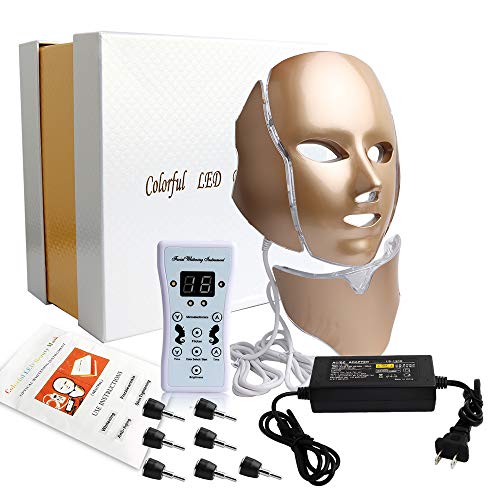 LED Face Mâsk Light Therapy - 7 Color Light Therapy Mâsk Photon S...
