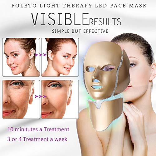 LED Face Mâsk Light Therapy - 7 Color Light Therapy Mâsk Photon S...