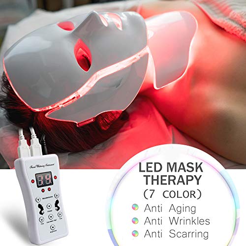 LED Face Mâsk Light Therapy - 7 LED Light Photon Face Mâsk For Sk...