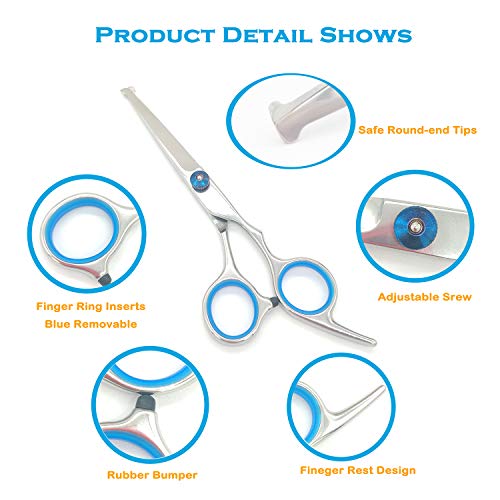 Foneeus Dog Grooming Scissors and Comb Set, Safe Pet Grooming Sci...
