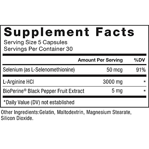 Force Factor L-Arginine, 3-Pack, Nitric Oxide Supplement with Bio...