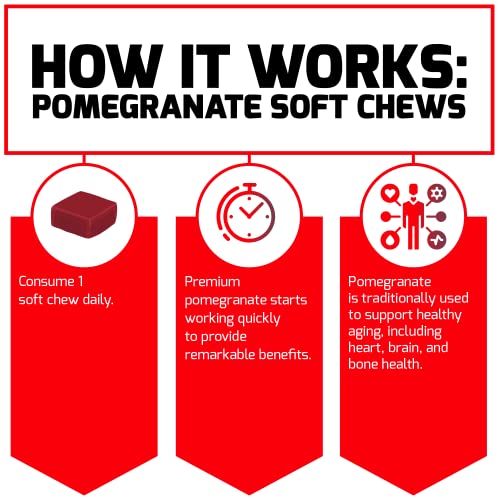 Force Factor Pomegranate Soft Chews, Heart Health, Bone Health, &...