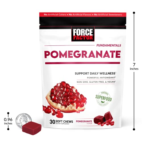 Force Factor Pomegranate Soft Chews, Heart Health, Bone Health, &...