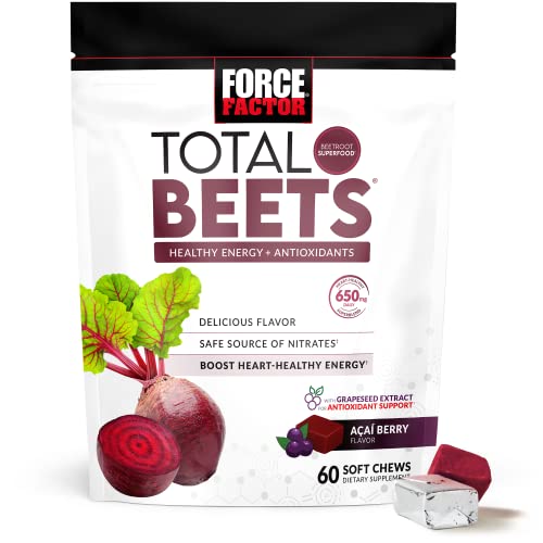 Force Factor Total Beets Soft Chews with Beetroot, Nitrates, L-Ci...