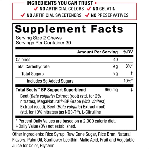 Total Beets Blood Pressure Support Supplements with Beet Powder, ...