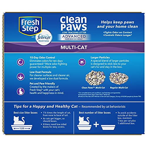 Fresh Step Advanced Clean Paws Clumping Cat Litter, Low Tracking ...