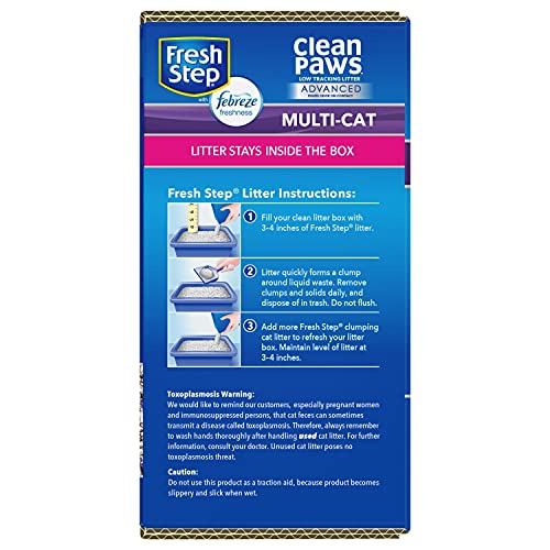 Fresh Step Advanced Clean Paws Clumping Cat Litter, Low Tracking ...