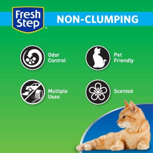 Fresh Step Scented Non-Clumping Clay Cat Litter, Premium, Odor Co...